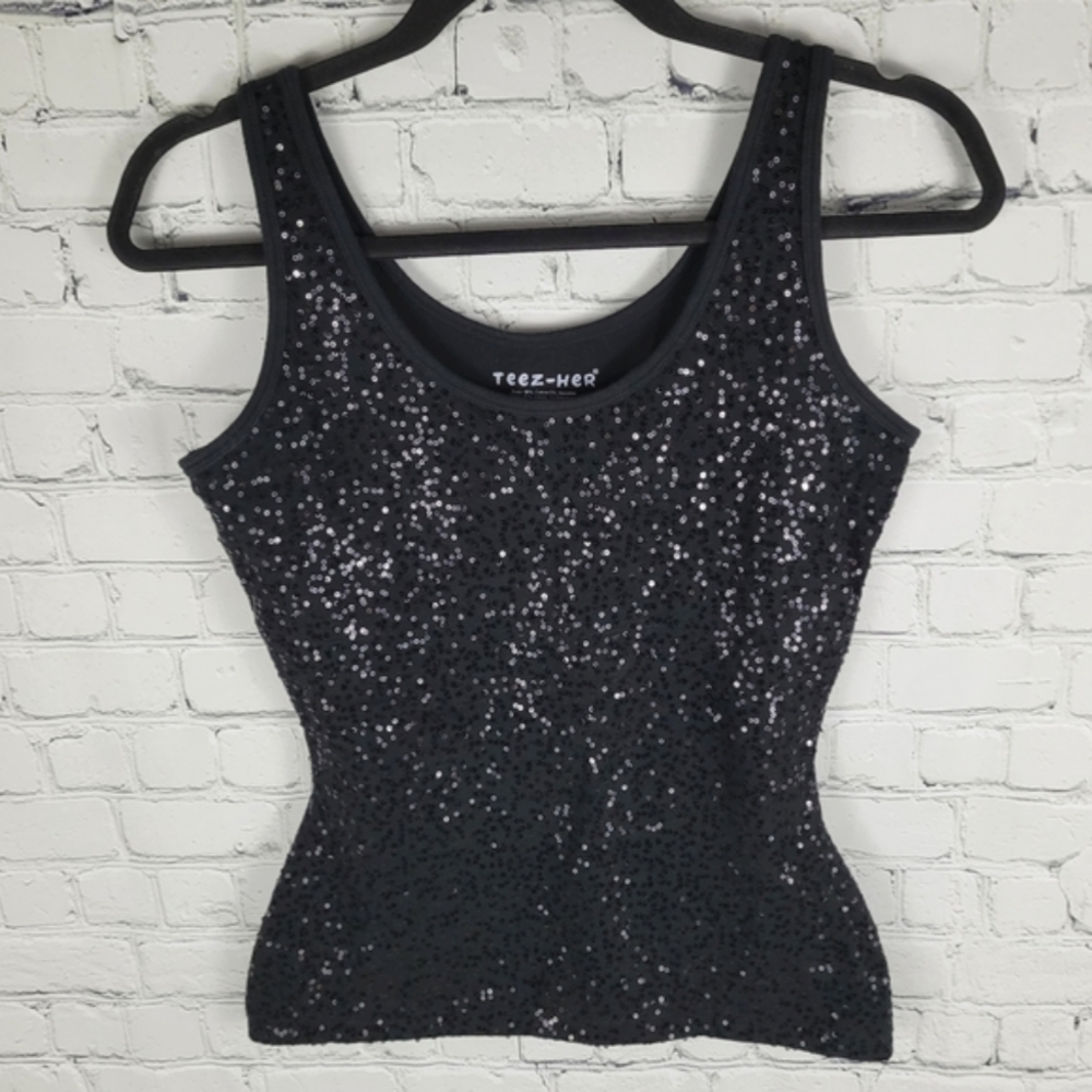 TEEZ-HER | sequin tummy tamer shapewear tank top
